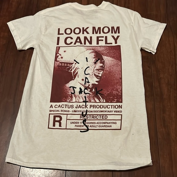 Cactus Jack By Travis Scott Shirts | Travis Scott Mom Look I Can Fly Merch Shirt Size Small | Color: White | Size: S | Moonlight1956's Closet